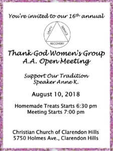 Thank God Women's Group Open Meeting @ Christian Church of Claredon Hills