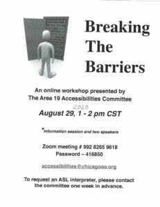 Breaking the Barriers ZOOM Area 19