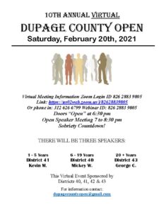 10th Annual DuPage County Open @ Virtual via Zoom