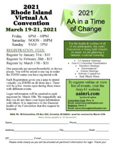 2021 Rhode Island Virtual AA Convention "2021 AA in a Time of Change"
