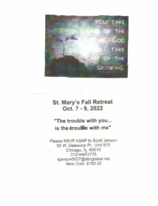 St. Mary's Fall Retreat @ St. Mary's